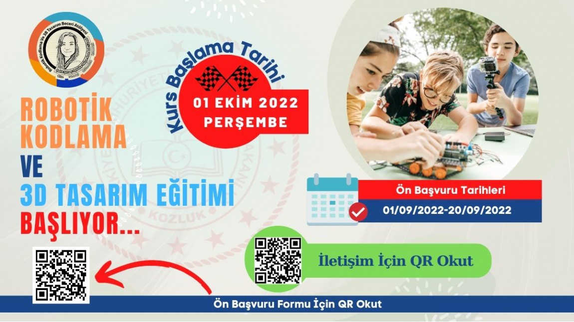 2022-2023 YILI ROBOTİK KODLAMA VE 3D TASARIM EĞİTİMİ BAŞLIYOR...